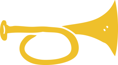 Bir insan tarafından çizilmiş karikatür pirinç kornası.