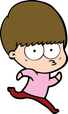 Bir insan tarafından çizilmiş sinirli çizgi film çocuğu.