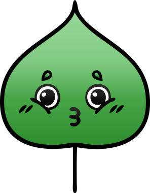 Bir insan tarafından çizilmiş dışavurumsal yaprağın gölgelenmiş çizimi