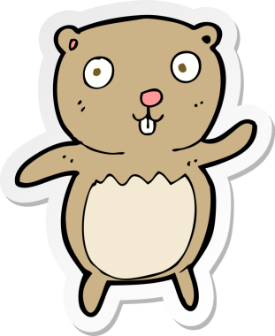 Bir insan tarafından çizilmiş oyuncak ayının çıkartması.