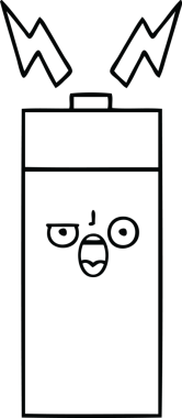 Bir insan tarafından çizilmiş bir pilin çizgi çizimi