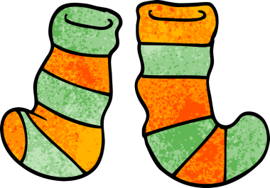 Bir insan tarafından çizilmiş karalama çorapları.