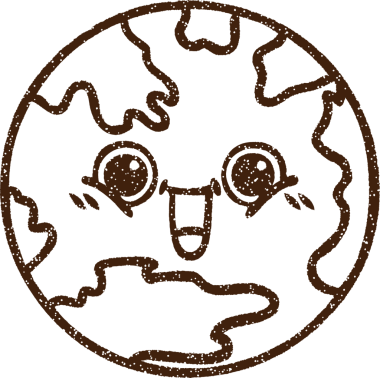 Bir insan tarafından çizilen Dünya Kömürü Gezegeni