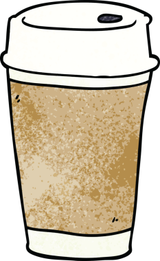 Bir insan tarafından çizilmiş karalama kahve fincanı.