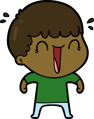 Bir insan tarafından çizilmiş gülen karikatür adam.