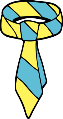 Bir insan tarafından çizilmiş karikatür kravatı.