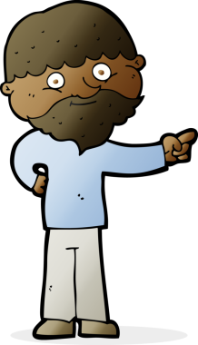 Karikatür sakallı adam bir insan tarafından çizilmiş.