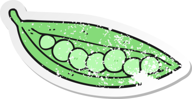 Bir insan tarafından çizilmiş bezelye desenli karikatür çıkartması.