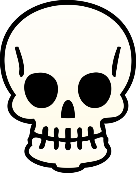 bir insan tarafından çizilmiş gölgelenmiş garip bir kafatası.