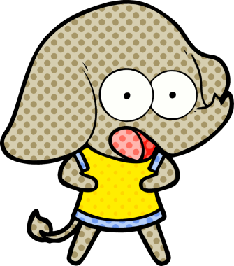 Bir insan tarafından çizilmiş şirin bir fil.