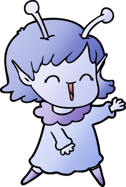 Bir insan tarafından çizilmiş uzaylı kız.