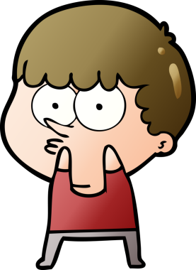 Bir insan tarafından çizilmiş meraklı bir çocuk.