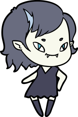 Bir insan tarafından çizilmiş havalı vampir kız çizgi filmi