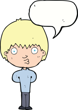 Bir insan tarafından çizilmiş konuşma balonu olan ıslık çalan çocuk.