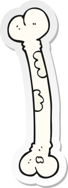 Bir insan tarafından çizilmiş bir karikatür kemiği çıkartması.