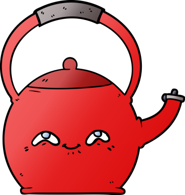 Bir insan tarafından çizilmiş bir çaydanlık.