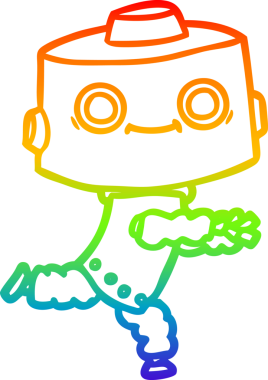 gökkuşağı gradyan çizgisi bir insan tarafından çizilmiş robot çizgi