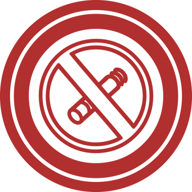 Bir insan tarafından çizilmiş sigara içilen dairesel simge yok