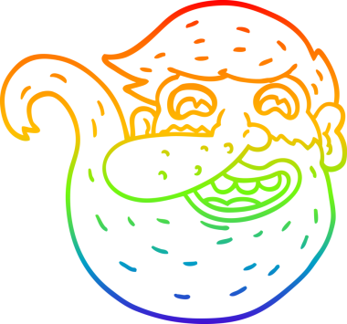 Bir insan tarafından çizilmiş kızıl sakallı bir çizgi film karakteri çizimi