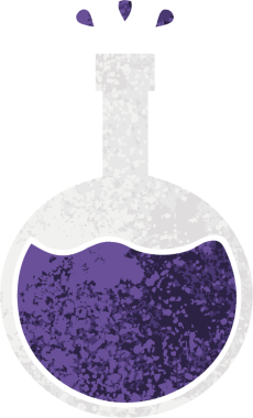 Bir insan tarafından çizilmiş bilimsel bir deneyin retro çizim tarzı karikatürü