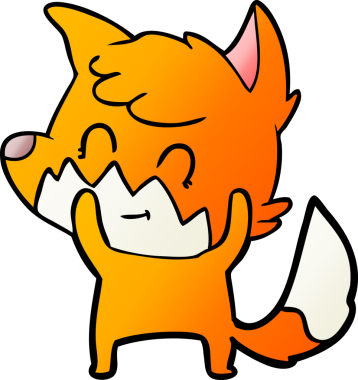 Bir insan tarafından çizilmiş çizgi film dostu tilki.