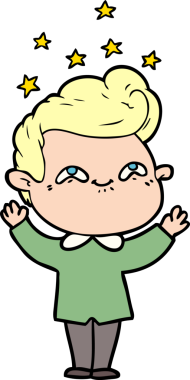 Bir insan tarafından çizilmiş heyecanlı bir çizgi film.