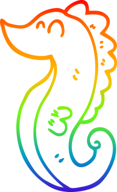 Bir insan tarafından çizilmiş karikatür deniz atı çizimi.