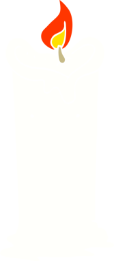 Bir insan tarafından çizilmiş düz renkli çizgi film mumu