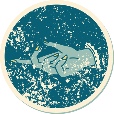 Bir insan tarafından çizilmiş sembolik dövmeli bir el resmi