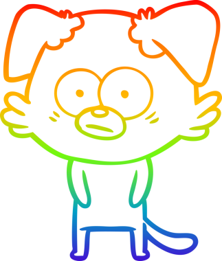 gökkuşağı gradyan çizimi bir insan tarafından çizilmiş sinirli bir köpek çizgi filmi