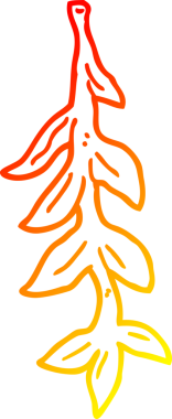 Bir insan tarafından çizilmiş karikatür bitkisinin sıcak gradyan çizimi