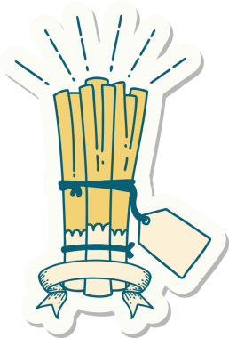 Bir insan tarafından çizilmiş bir demet pırasa dövmesi.