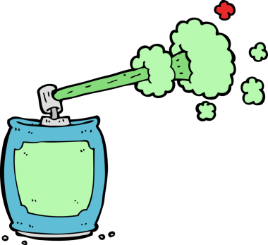 Bir insan tarafından çizilmiş karikatür spreyi.