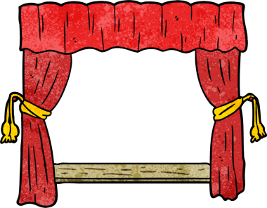 Çizgi film perdeleri bir insan tarafından çizilmiş sahneye açılıyor.