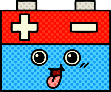 Bir insan tarafından çizilmiş bir araba aküsünün çizgi romanı.