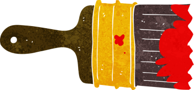 bir insan tarafından çizilmiş pis boya fırçası.