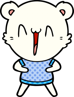 Bir insan tarafından çizilmiş mutlu kutup ayısı karikatürü