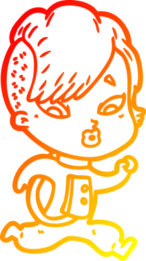 Bir çizgi film karakteri, bir insan tarafından çizilmiş bir kızı şaşırttı.