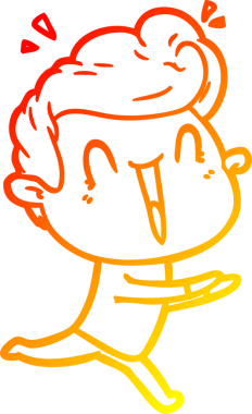 Bir insan tarafından çizilmiş, heyecanlı bir çizgi film çizimi.