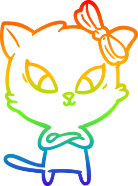 gökkuşağı gradyanı çizimi bir insan tarafından çizilmiş çizgi film kedisi