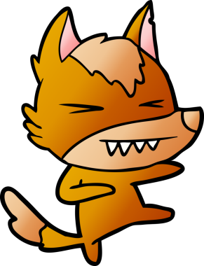 Bir insan tarafından çizilmiş tilki çizgi film karakteri