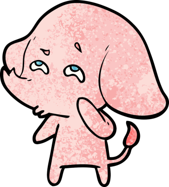 Bir insan tarafından çizilmiş karikatür fili