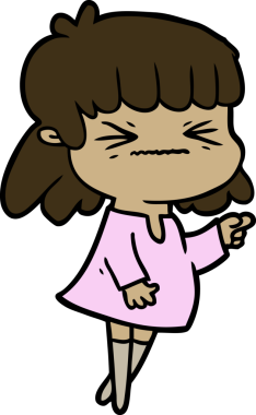 Bir insan tarafından çizilmiş kızgın bir kız.