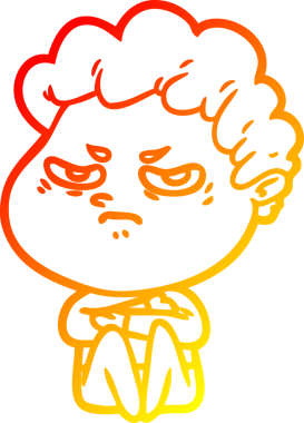 Bir insan tarafından çizilmiş kızgın bir adamın sıcak çizgi çizimi.