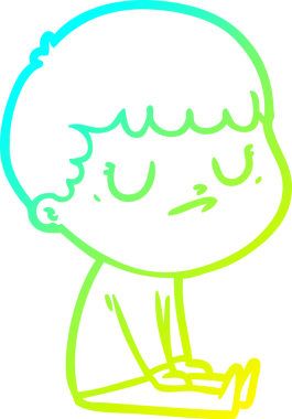 Bir insan tarafından çizilmiş soğuk gradyan çizgi film karakteri.