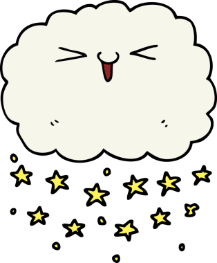 Bir insan tarafından çizilmiş mutlu çizgi film bulutu