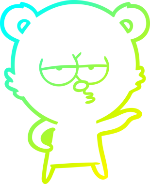 Sıkılmış bir kutup ayısının insan tarafından çizilmiş soğuk çizgi çizgisi.