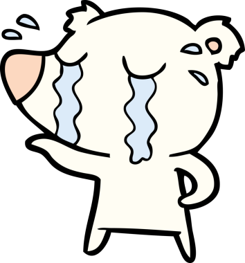 Bir insan tarafından çizilmiş ağlayan kutup ayısı çizgi filmi