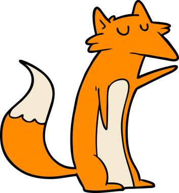 bir insan tarafından çizilmiş tilki çizgi filmi