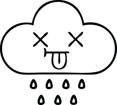 Bir insan tarafından çizilmiş fırtına yağmuru bulutu çizimi